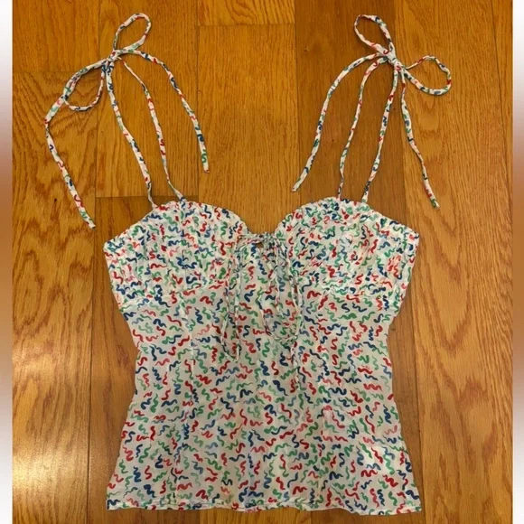 Realisation Par THE ANA Camisole in White Squiggle, size XS - Picture 7 of 15